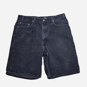 90s grunge skater black levi's 550 denim shorts